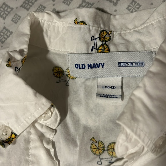 Boys Old Navy Bicycle Button Down Shirt - Large - Picture 3 of 5